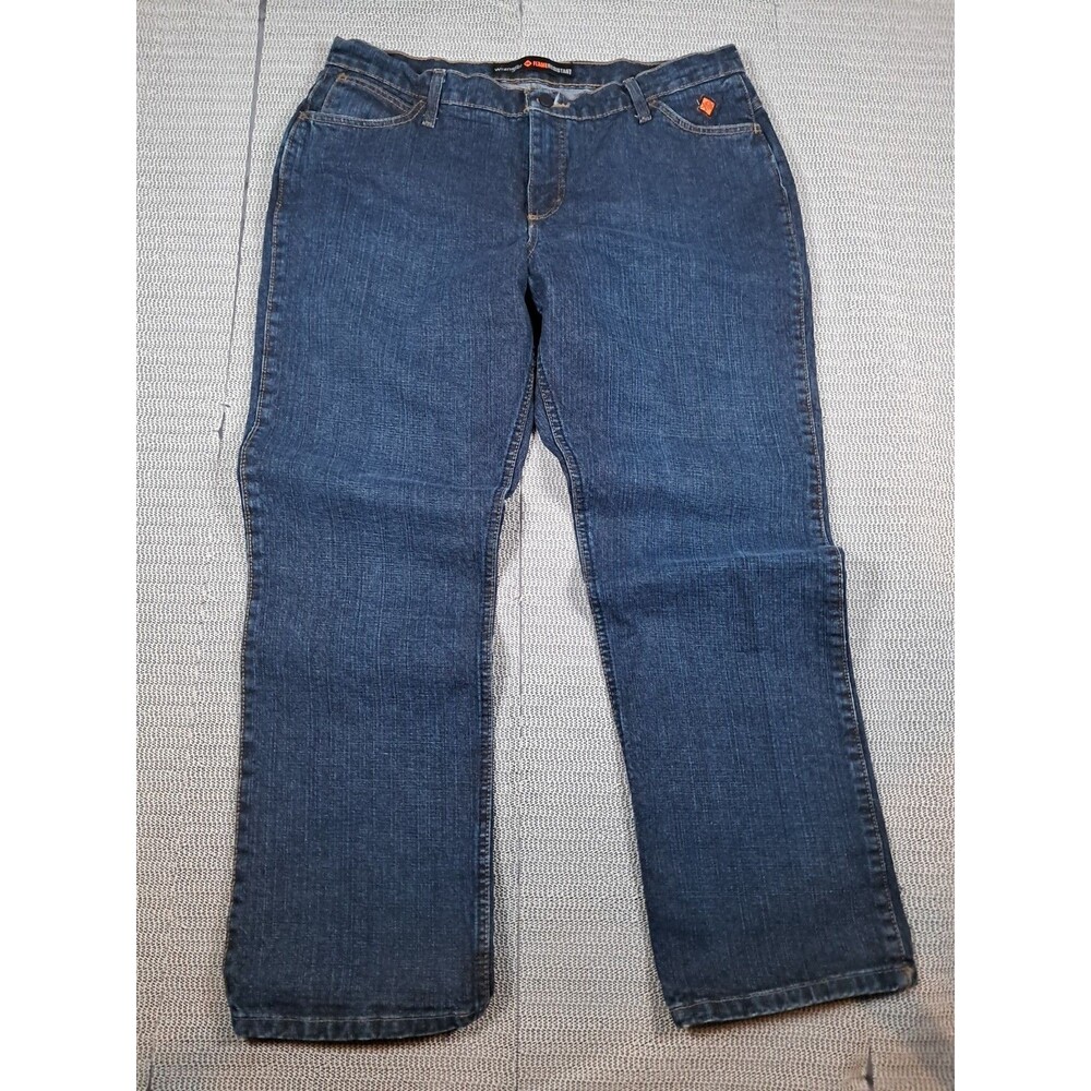 Womens Wrangler FR Fire CAT2 Jeans  Size 17x30 Embroidered Pockets 10FRW10CH